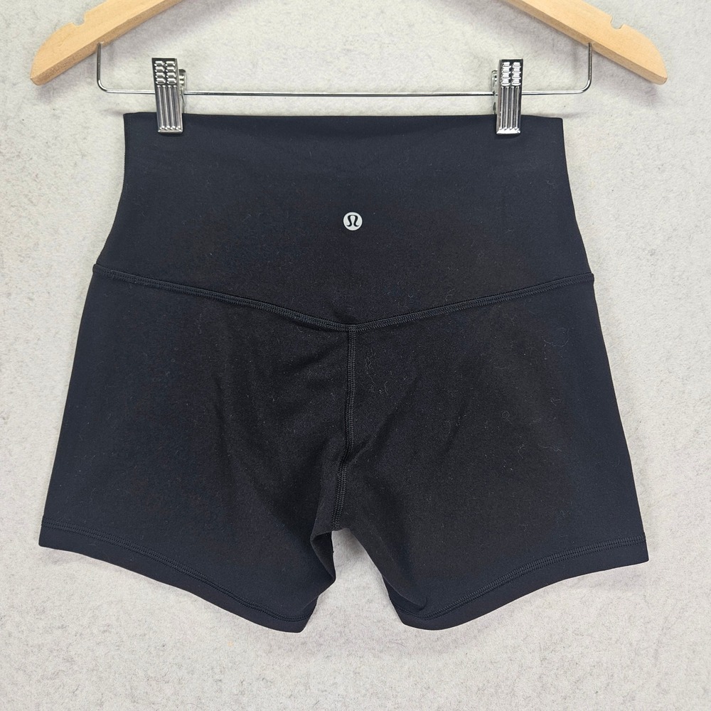 Lululemon Align High-Rise Short 4" Women 6 Black Nylon LW7CJQS Yoga Biker Shorts